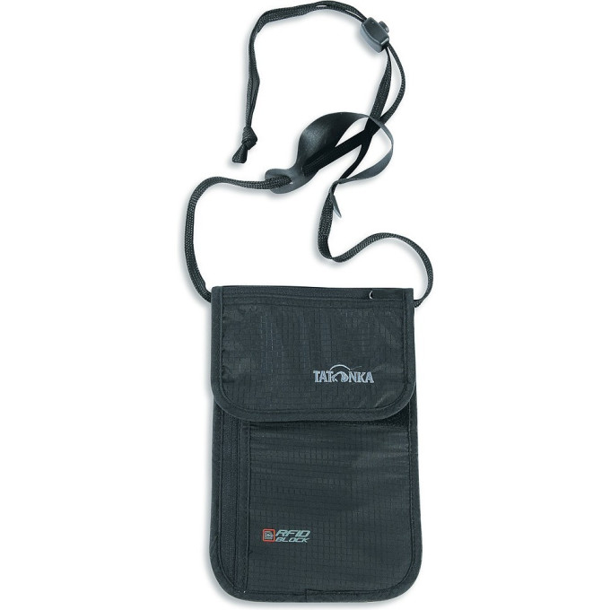 Шейный кошелек на молнии TATONKA SKIN NECK POUCH RIFD B с защитой от считывания данных RIFD Block, black 2959,040 - black